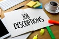 JOB DESCRIPTIONS Human resources, employment, team management J Royalty Free Stock Photo