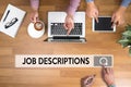 JOB DESCRIPTIONS Human resources, employment, team management J Royalty Free Stock Photo