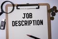 Job descriptions are shown using a text in the docunent Royalty Free Stock Photo