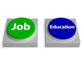 Job Education Buttons Shows Employed Or At College