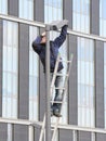 Job electrician with a lantern.