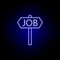 Job, employment icon. Elements of Human resources illustration in neon style icon. Signs and symbols can be used for web, logo,