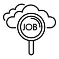 Job find cloud icon outline vector. Candidate glass