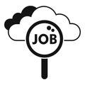 Job find cloud icon simple vector. Candidate glass