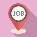 Job find location icon flat vector. Looking seek now