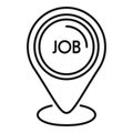 Job find location icon outline vector. Looking seek now