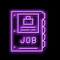 job folder neon glow icon illustration Royalty Free Stock Photo