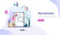 Job hiring and online recruitment concept with tiny people character. agency interview. select a resume process. template for web Royalty Free Stock Photo