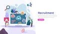 Job hiring and online recruitment concept with tiny people character. agency interview. select a resume process. template for web Royalty Free Stock Photo