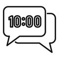 Job hour chat icon outline vector. Work time Royalty Free Stock Photo