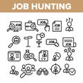 Job Hunting Collection Elements Icons Set Vector