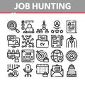 Job Hunting Collection Elements Vector Icons Set