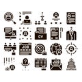 Job Hunting Collection Elements Vector Icons Set