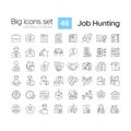 Job hunting linear icons set