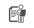 Job interview document icon. CV file page sign. Vector