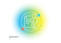 Job interview document line icon. CV file page sign. Gradient blur button. Vector