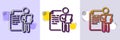 Job interview document line icon. CV file page sign. Halftone dotted pattern. Vector