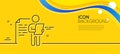Job interview document line icon. CV file page sign. Minimal line yellow banner. Vector