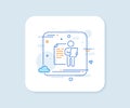 Job interview document line icon. CV file page sign. Vector