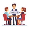Job interview with hr managements man with table vacant Royalty Free Stock Photo