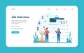 Job interview, human resources web banner or landing page. Idea