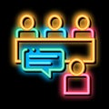 Job Interview Human Silhouette Hunting neon glow icon illustration