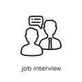 job interview icon. Trendy modern flat linear vector job interview icon on white background from thin line General collection