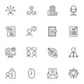 Job interview line icons set