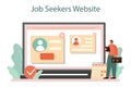 Job interview online service or platform. Idea of employment