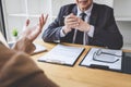 Job interview, Senior selection committee manager asking questions to applicant about work history, colloquy dream,  Skill, Royalty Free Stock Photo