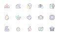 Job interview, Time and Organic product line icons for website, printing. For design. Vector