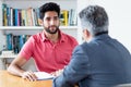 Job interview of turkish male apprentice Royalty Free Stock Photo