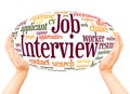 Job Interview word cloud hand sphere concept
