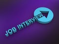job interview word on purple