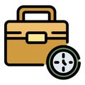 Job leather case icon color outline vector Royalty Free Stock Photo