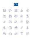 Job line icons signs set. Design collection of Occupation, Employment, Task, Profession, Role, Assignment, Career, Job Royalty Free Stock Photo