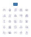 Job line icons signs set. Design collection of Occupation, Employment, Task, Profession, Role, Assignment, Career, Job Royalty Free Stock Photo