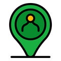 Job location icon color outline vector Royalty Free Stock Photo