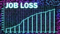 job loss bright graph illustration with number and data
