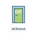 Job Loss, Downsizing, Getting Fired, and Unemployment from Covid 19 or Coronavirus Icon Royalty Free Stock Photo