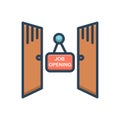 Color illustration icon for Job Opening, opportunity and logo