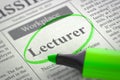 Job Opening Lecturer. 3D.
