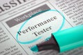 Job Opening Performance Tester. 3D.