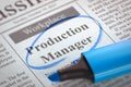 Job Opening Production Manager. 3D.