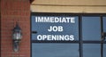 Job Openings for Immediate Employment