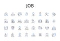 Job line icons collection. Work, Employment, Occupation, Profession, Career, Vocation, Trade vector and linear