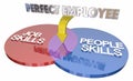 Job Plus People Skills Perfect Employee Worker Venn Diagram 3d I