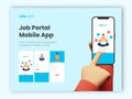 Job Portal Mobile App UI Kit Including as Login, Sign up Screen for Responsive