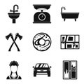 Job position icons set, simple style