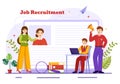 Job Recruitment or We are Hiring Vector Illustration with Candidates Giving CV to Interview Business to Become an Employee